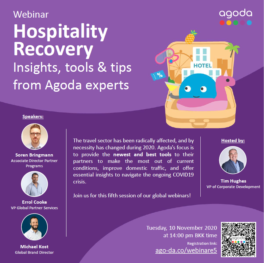 November 10, 2020: Agoda webinar / Insights, tools &tips from Agoda Experts