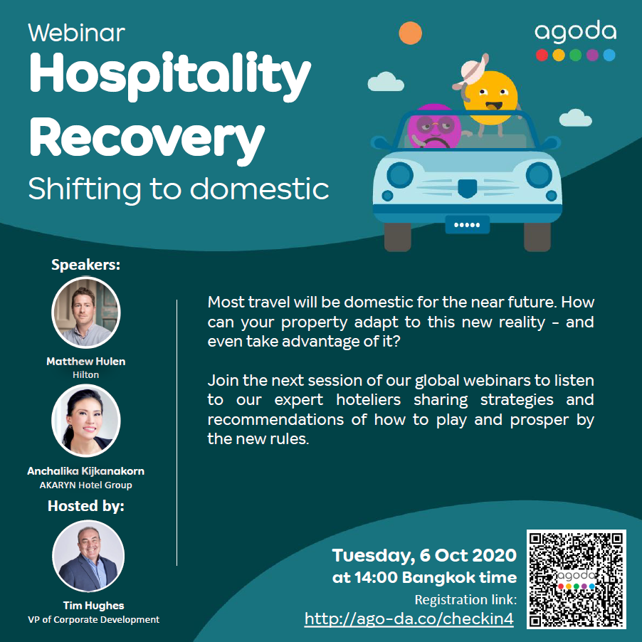 October 6th: Agoda webinar/ Shifting to domestic